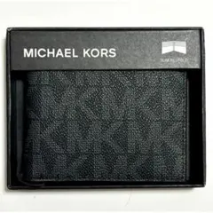 【新品】マイケルコース シグネチャー MK ロゴ入り 黒 スリムウォレット　財布