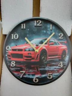 日産 スカイライン GT-R R34 掛時計　20センチのサムネイル