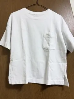 ホワイト ポケット付き 半袖Tシャツ Sサイズ GUのサムネイル