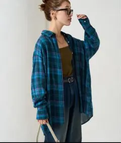 FREAK'S STORE 限定ビックシルエット チェック ボリューム シャツ