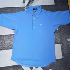 美品 ヨネックス ボタンダウン ポロシャツ ブルー YONEX 半袖シャツ L