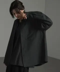 【CIYOT】ウールライクファブリックルーズレギュラーカラーシャツ