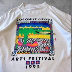 90s USA製 1992年 アートTシャツ 鰐 Stedman L シングル