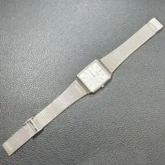 SEIKO QUARTZ 腕時計 スクエア シルバー メッシュベルト