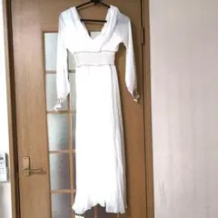 ホワイト 長袖 ドレス お値下げ