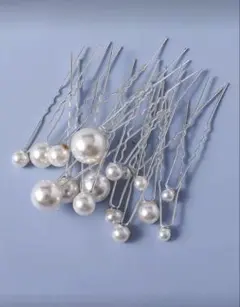 パールヘアピンセット（約18本) 2セット 水水晶ヘアピン(3本)
