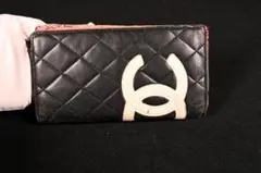 買いお得 CHANEL シャネル カンボン長財布 黒白 ココマーク訳あり