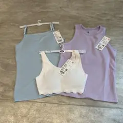 【新品タグ付】ユニクロ　ファーストブラ　ブラキャミソール　リブブラトップ　140