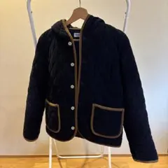 ビームスボーイ　キルティングコート　ネイビー　フード付き