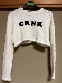 CRANK ホワイト クロップドニットのサムネイル