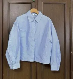 美品　ユニクロC コットンコクーンシャツ　M ストライプ