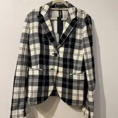 theory テーラードジャケット ブラック・ホワイト チェック柄 サイズ2