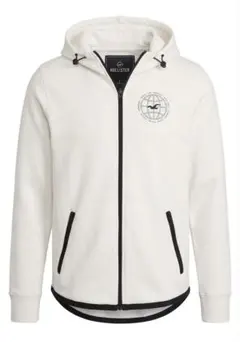 Hollister フルジップ ホワイトパーカー