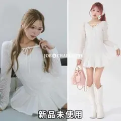 ダーリッチ フロントリボンコットンレースミニワンピース WHT FL