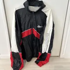 【値下可能です】Reebok ナイロンジャケット Lサイズ 黒 赤 トラッカー
