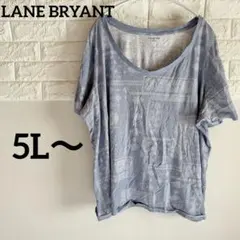 ビックサイズ！！ 【5L】半袖Tシャツ ライトブルー Vネック プリントデザイン