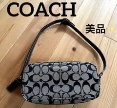 お値下げ!COACH コーチ シグネチャー キャンパス レザー ハンドバッグ 黒
