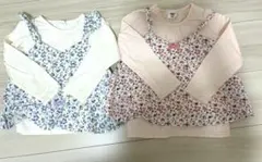 花柄長袖カットソー 100cm 2枚セット