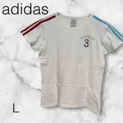 adidas アディダス 半袖Tシャツ L ホワイト/レッド/ブルー
