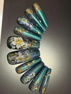 花柄ネイルチップ