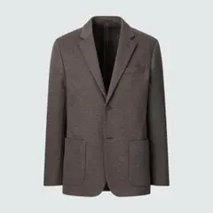 UNIQLO コンフォート2Bジャケット ガンクラブチェック ダークブラウン