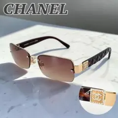極美品】CHANEL ココマーク リムレス サングラス ブラウン 4099 - メルカリ