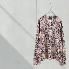 3720【JUNKO TABEI】カットソー　Tシャツ　ストレッチ　長袖　総柄