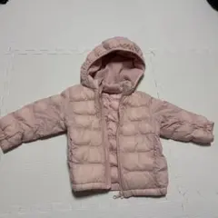 ユニクロ　ピンク 取外し可能フード付き　ダウン　サイズ90