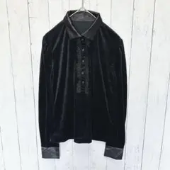 コムサデモード ベロアブラウス ブラック レース 長袖 上品 フェミニン Mのサムネイル