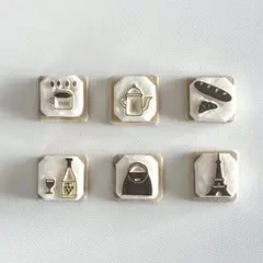 消しゴムはんこ　6点セット　ハンドメイド