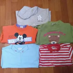 女の子トップス5点セット（カントリーベア、ミッキー他）130cm