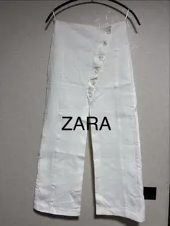 ZARA ホワイト ロングスカート ボタン付き
