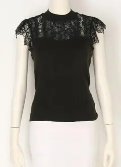 SNIDEL パデットレースコンビニットプルオーバー カーキ