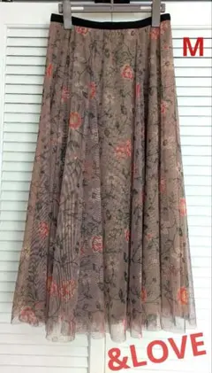 春夏セール★美品★＆LOVE チュールスカート 花柄 ロング アンドラブ QVC