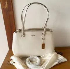 COACH コーチ スタントン レザー ショルダー ハンド バッグ ホワイト系