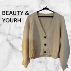 Beauty ＆Youth Vネックカーディガン ウール100% ショート丈