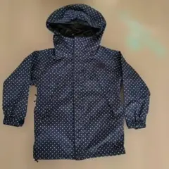110ノースフェイス キッズ スクープジャケット ネイビー×ホワイトドット
