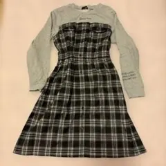 Jenni love チェック柄長袖ワンピース 150cm