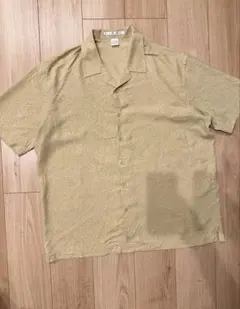 【良品】【90s】ペリーエリス　オープンカラーシャツ　シルク 総柄　ベーシックのサムネイル