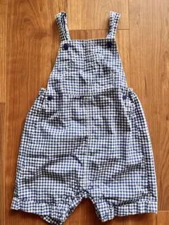 Petit Bateau チェック柄オーバーオール 18m