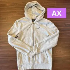 ARMANI EXCHANGE パーカー グレー ジップアップ AX ロゴ S