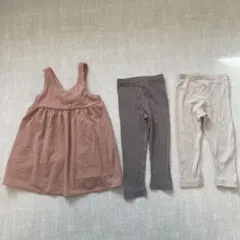 80センチ　ジャンパースカート　レギンス　3点セット