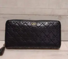Anya Hindmarchリボン 長財布 ラウンドジップファスナー ブラックのサムネイル