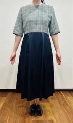 新品未使用品　INDIVI  素材切り替えワンピース