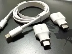 Cタイプケーブル 1m➕USB Type-C 変換アダプター２つ