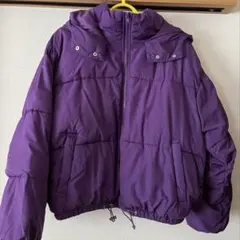 紫色 フード付き 中綿入ジャンパー　 L