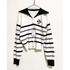 Areeam 新品 ホワイト Disney 蒸気船ウィリー ニットカーディガン