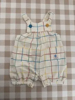 futafuta カラフル　チェック柄　オーバーオール