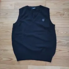COMME CA ISM 黒 Vネックベスト 150A