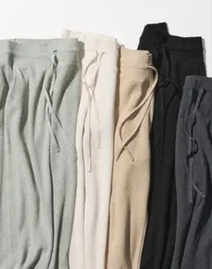 ユニクロ　ウォッシャブルニットリブパンツ　グレー　Lサイズ　送料無料